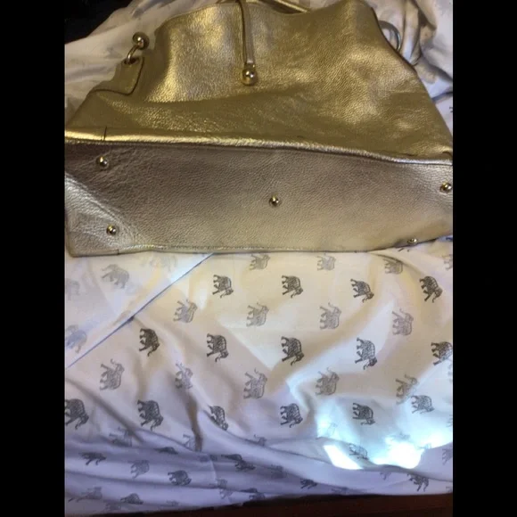 - Anya Hindmarch gold leather handbag with gold accent Sz Extra large rare… - Picture 12 of 12